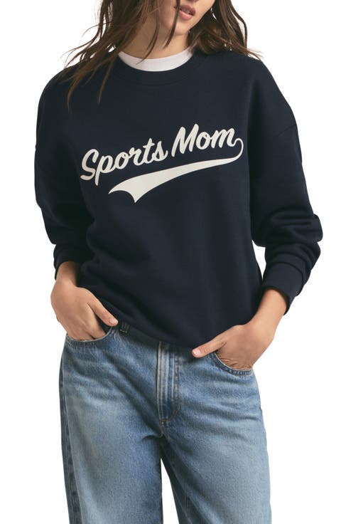 Sports Mom Cotton Blend Graphic Sweatshirt