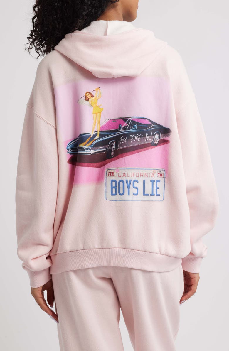 BOYS LIE Just Fore You Harley Zip Up Hoodie, Alternate, color, Pink