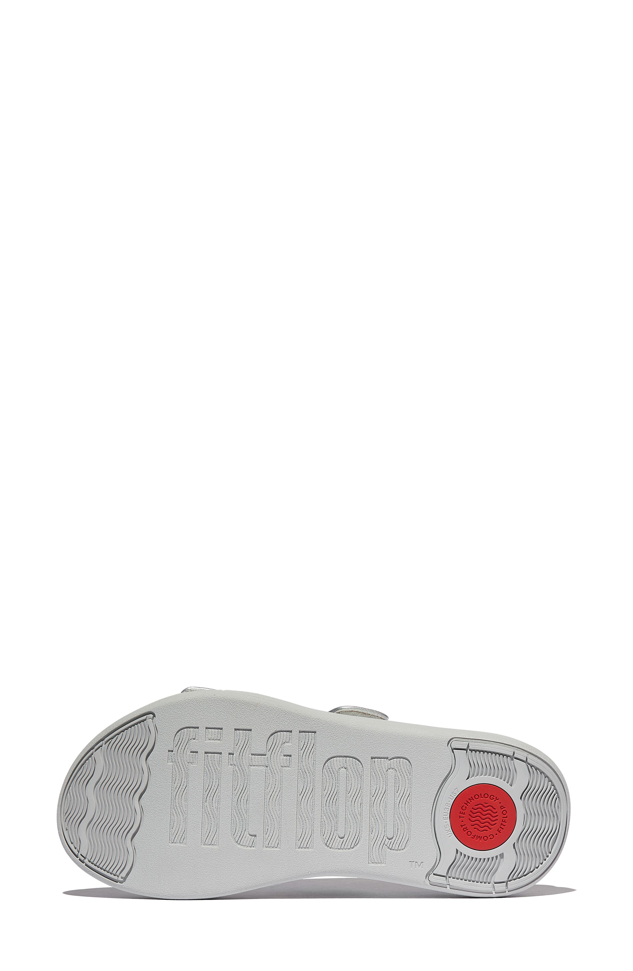 FitFlop F-Mode Go Adjustable Platform Slide Sandal, Alternate, color, Silver