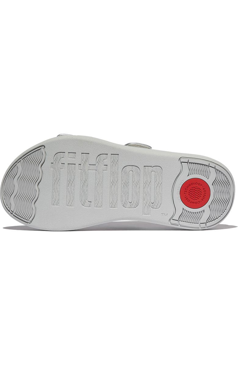 FitFlop F-Mode Go Adjustable Platform Slide Sandal, Alternate, color, Silver
