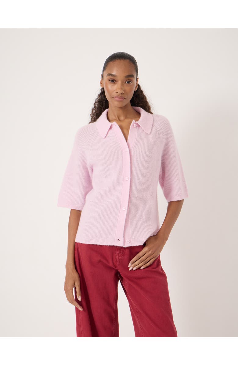 Hush Jinny Wool Blend Short Sleeve Cardigan, Main, color, Pale Pink