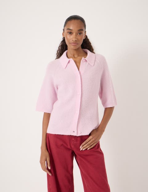 Jinny Wool Blend Short Sleeve Cardigan