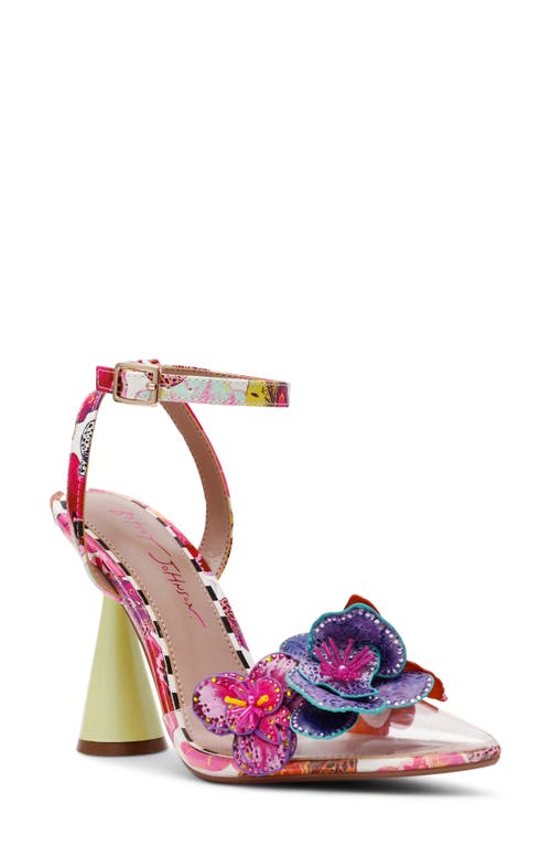 Betsey Johnson Chelsie Floral Ankle Strap Sandal In Multi