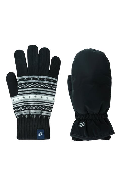The Extreme Weather 2-pack waterproof plush lined mitten and knit glove 2-pack