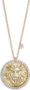 Meira T Lion Disc Pendant Necklace