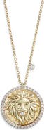 Meira T Lion Disc Pendant Necklace