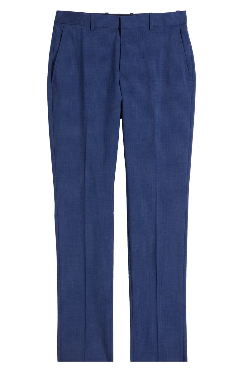Nordstrom Trim Fit Flat Front Wool Dress Pants Suit Separate, Alternate, color, Blue Cestino Weave