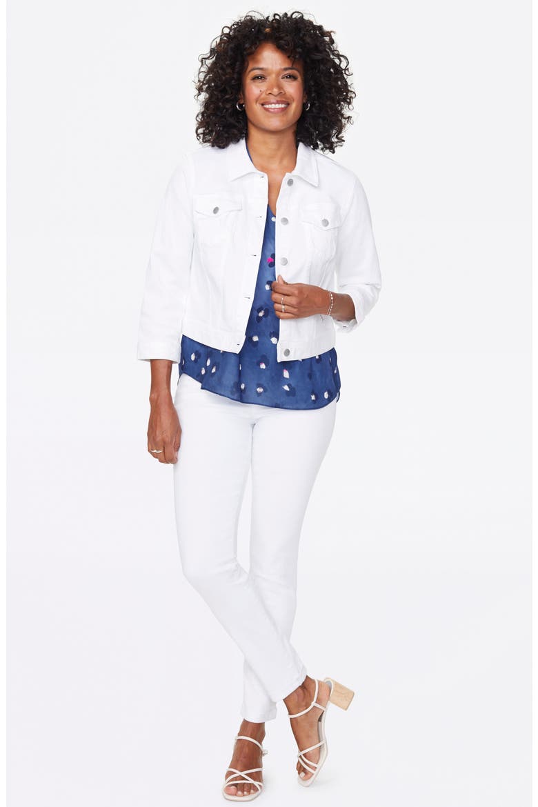 Slim Denim Trucker Jacket, Alternate, color, OPTIC WHITE