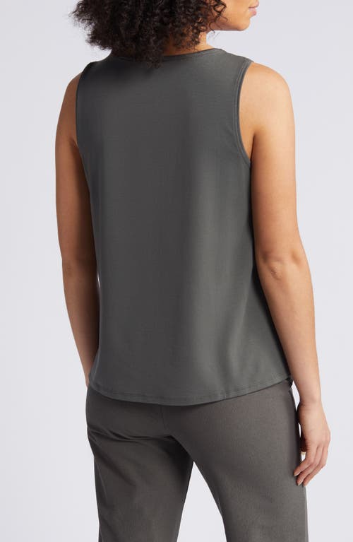 Eileen Fisher Crewneck Jersey Tank In Grove