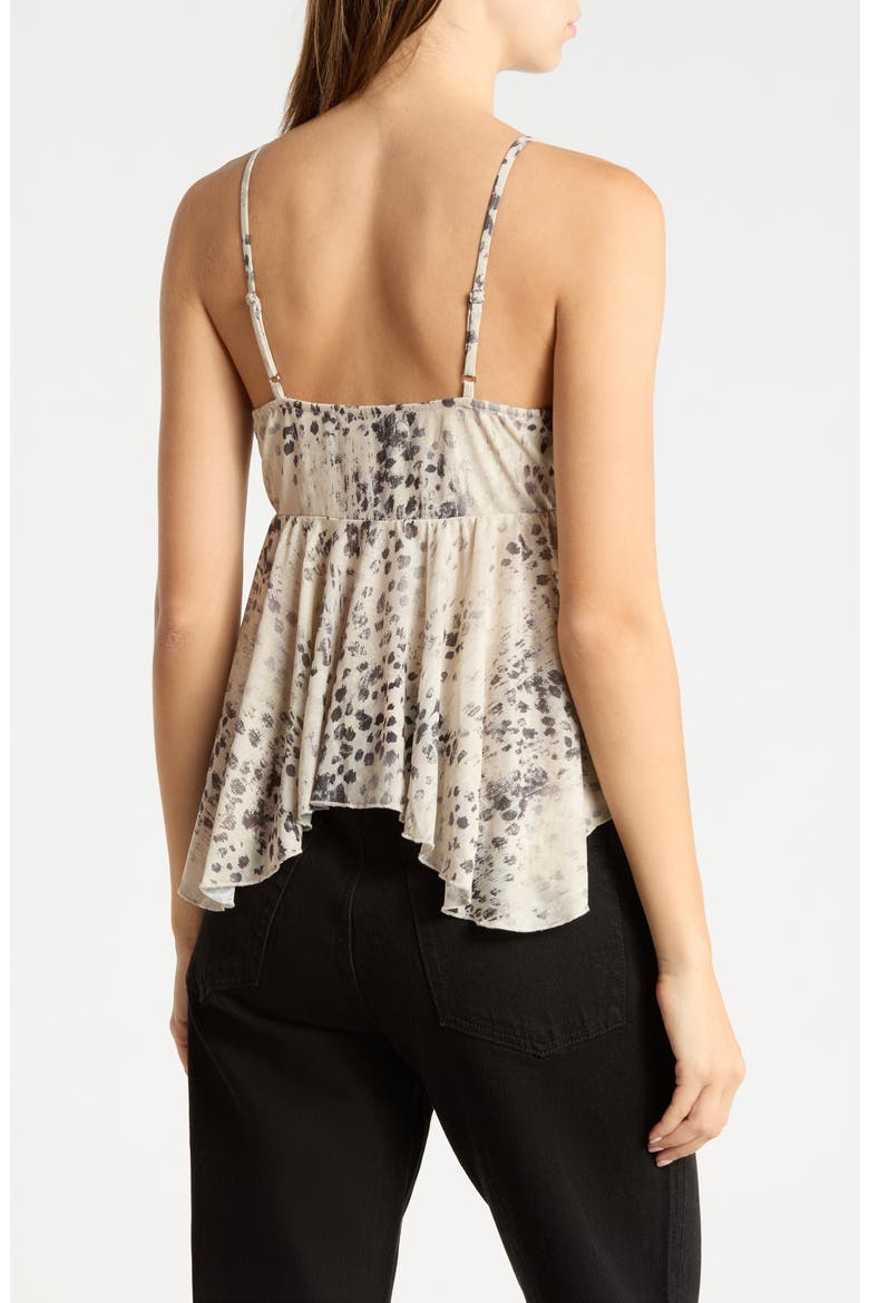 Plunge Neck Sharkbite Hem Camisole, Alternate, color, STONE COMBO