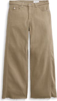 AG Saige Raw Hem Paneled Ankle Wide Leg Jeans