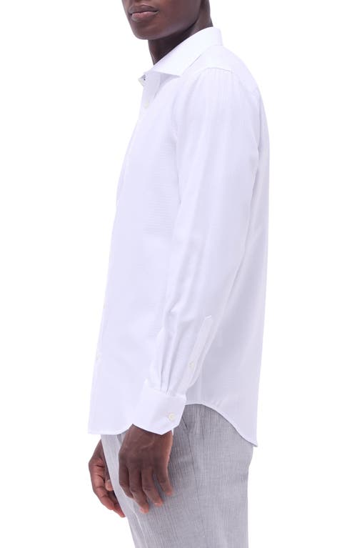 Bugatchi Axel Shaped Fit Jacquard Button-up Shirt In White