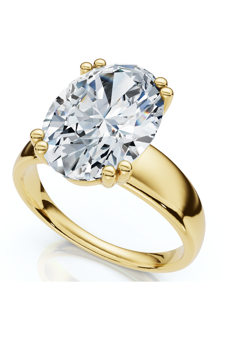Certified 4Ct Oval Diamond Solitaire Engagement Ring Lab Grown, Main, color, 14k Yellow Gold