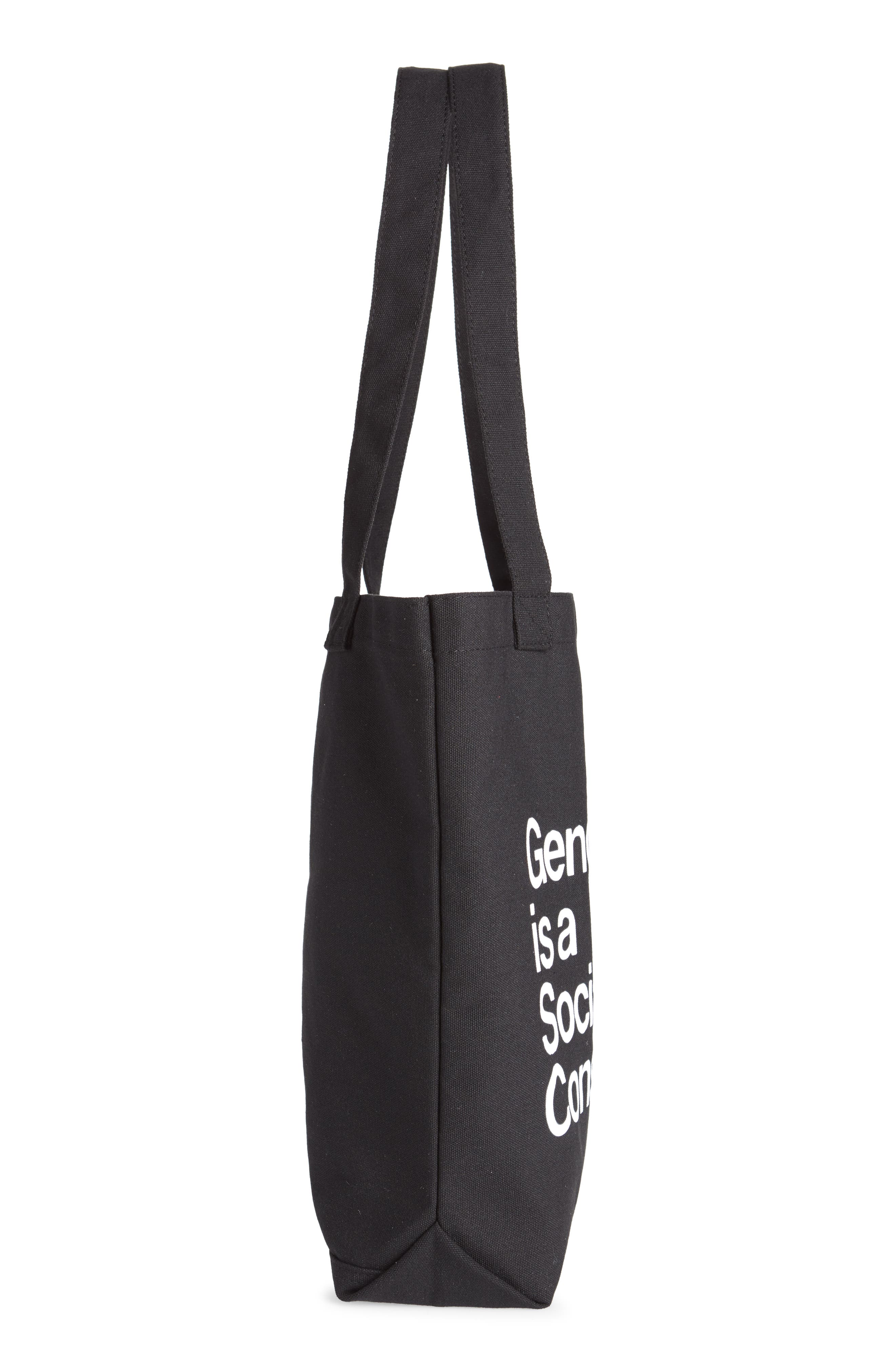 Pride Canvas Tote, Alternate, color, BLACK WHITE