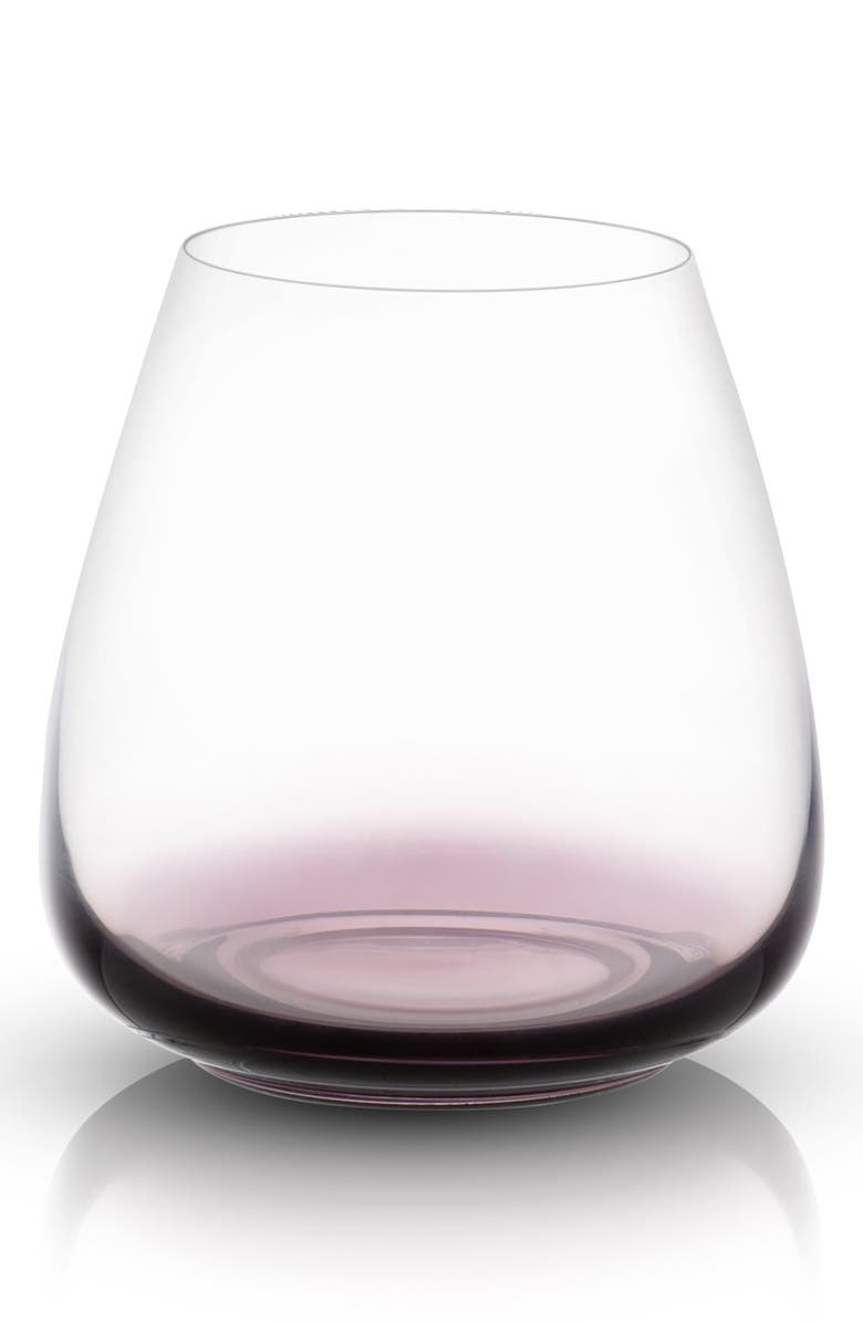 JoyJolt Set of 4 Black Swan Stemless Wine Glasses, Alternate, color, Clear