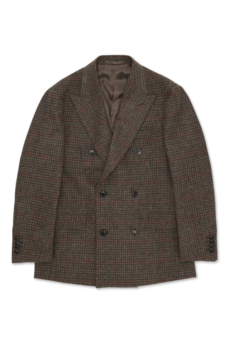Shetland Double-Breasted Check Jacket, Main, color, Multicolor