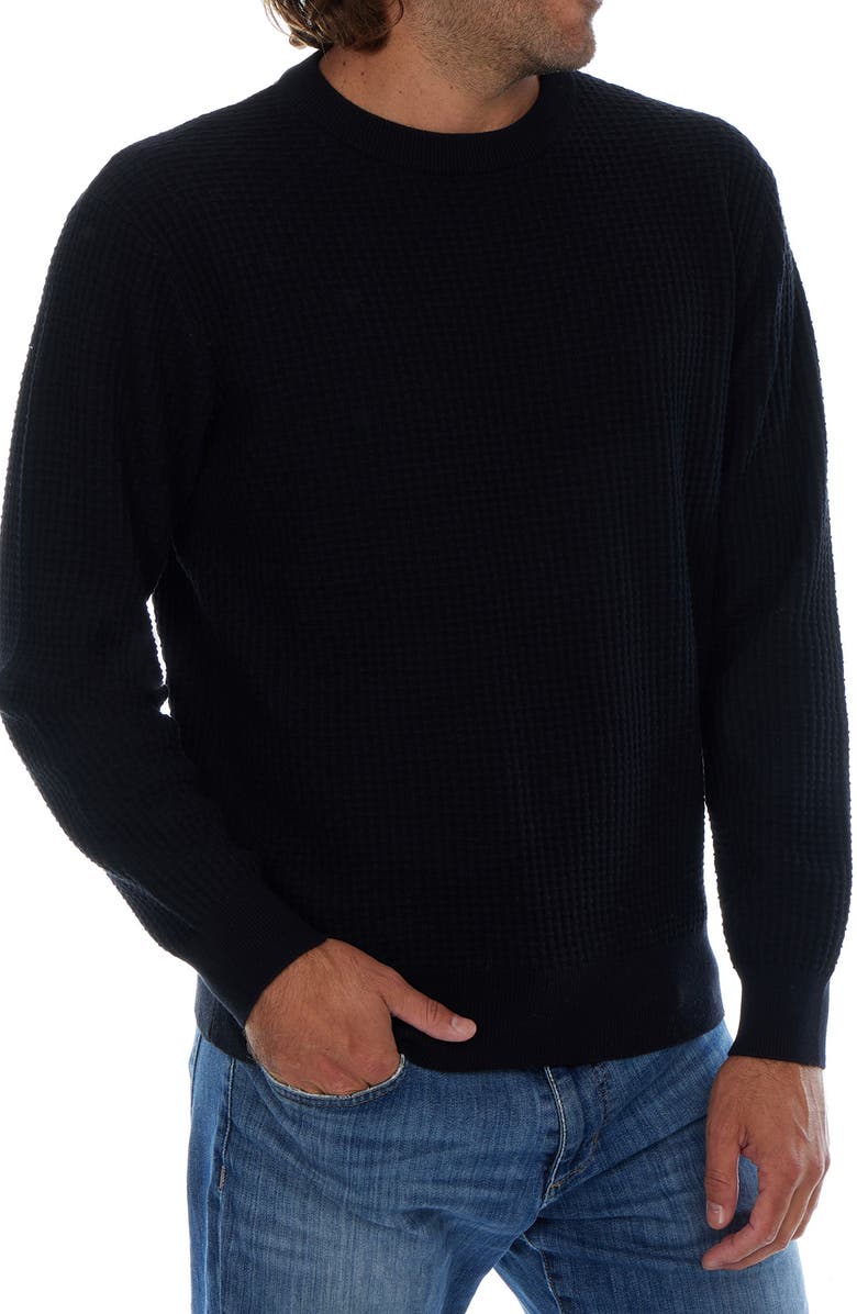 PX Textured Cotton Sweater, Alternate, color, Black