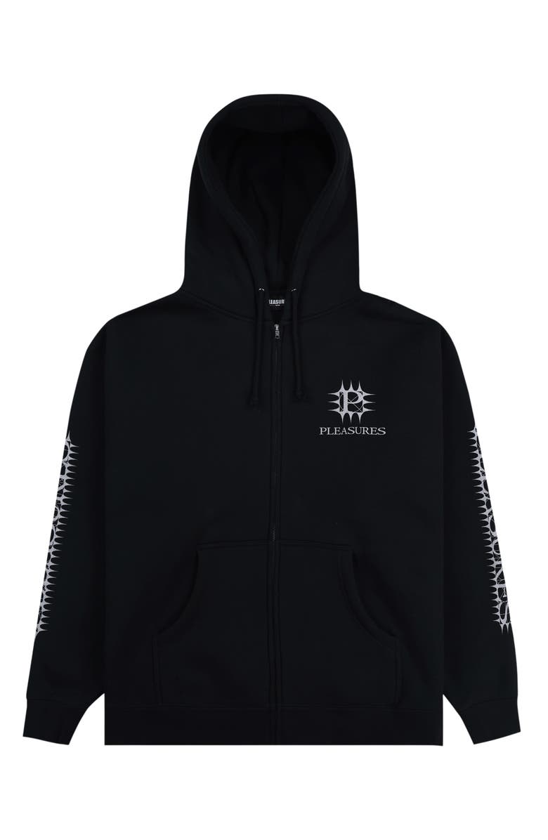 PLEASURES Spike Oversize Zip Graphic Hoodie, Alternate, color, 