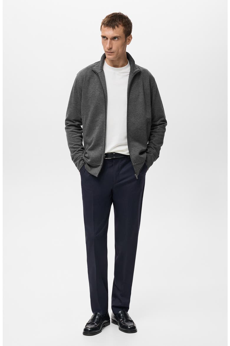 Regular Fit Zip Jacket, Alternate, color, DARK HEATHER GREY