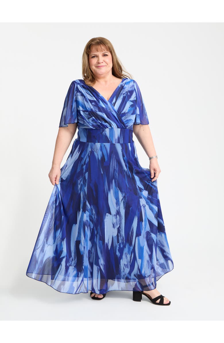 Scarlett & Jo Curvy Petite Isabelle Maxi Dress, Main, color, Spring Blue
