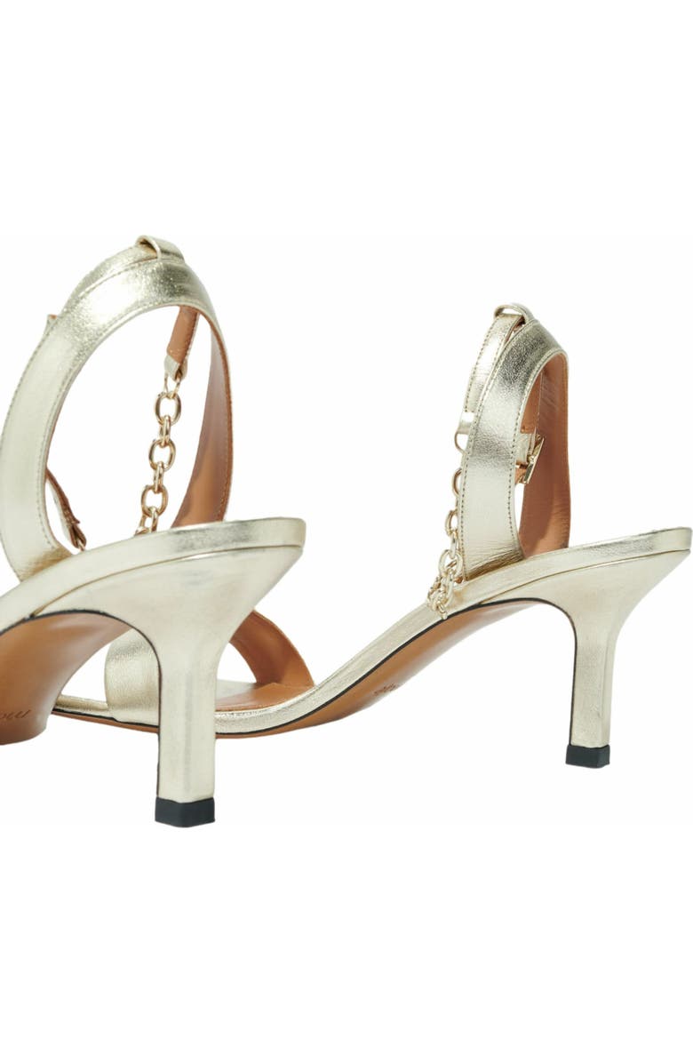 maje Gold metallic leather sandals, Alternate, color,