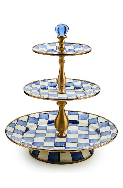Royal Check Three Tier Sweet Stand