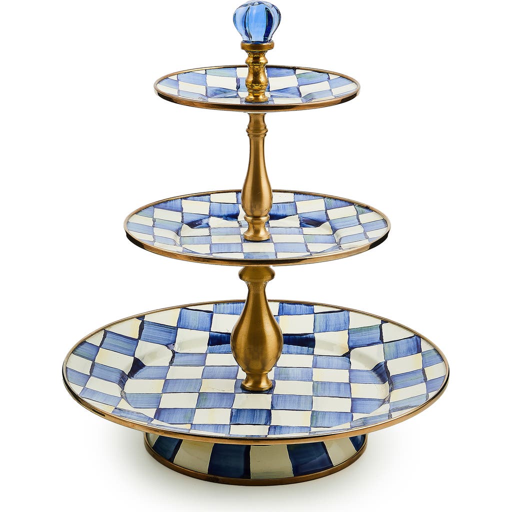 Mackenzie-childs Mackenzie Childs Royal Check Three Tier Sweet Stand