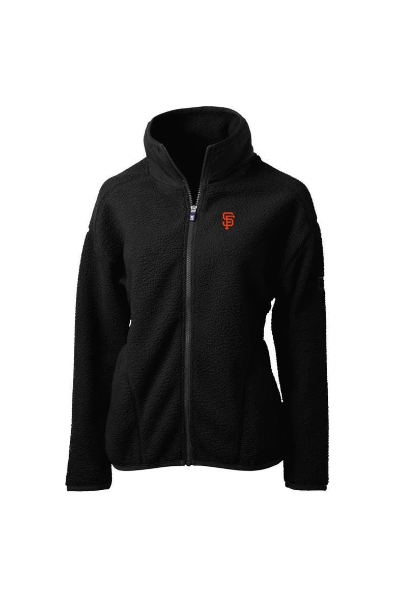Women's Cutter & Buck Black San Francisco Giants Cascade Eco Sherpa Fleece Full-Zip Jacket, Alternate, color, Black