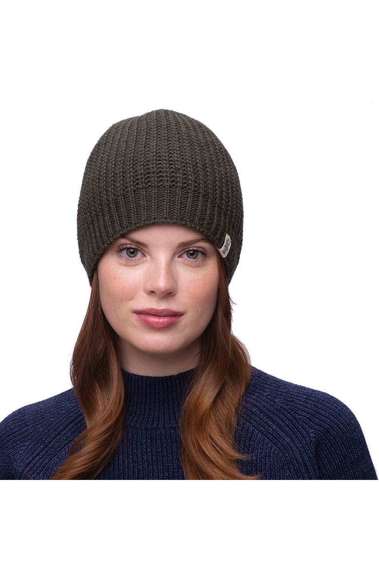 Nirvanna Designs Cardigan Knit Beanie, Alternate, color, Charcoal