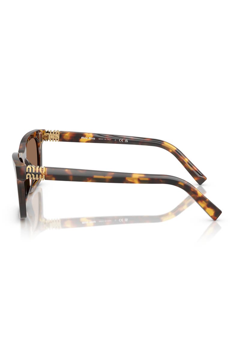 55mm Rectangular Sunglasses, Alternate, color, HONEY HAVANA / DARK BROWN