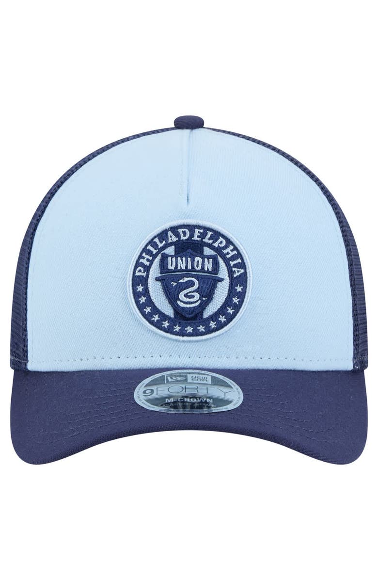 New Era Men's New Era Light Blue Philadelphia Union Color Pack 9FORTY M-Crown A-Frame Adjustable Trucker Hat, Alternate, color, 