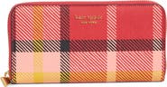 Kate Spade New York plaid leather contintental wallet