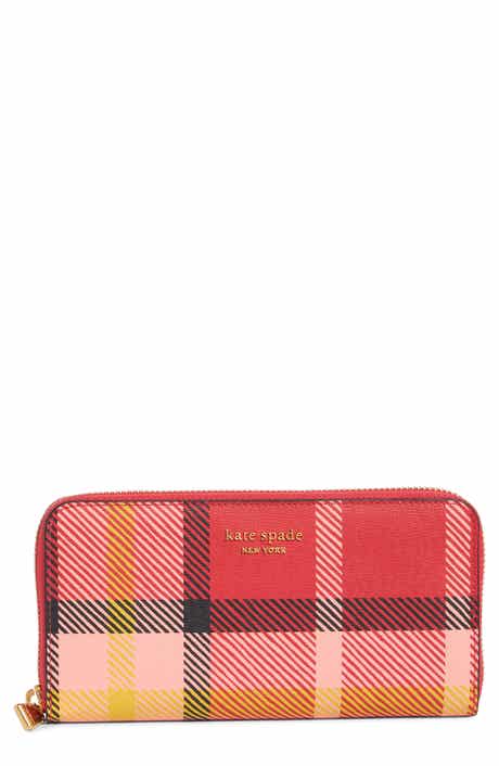 plaid leather contintental wallet