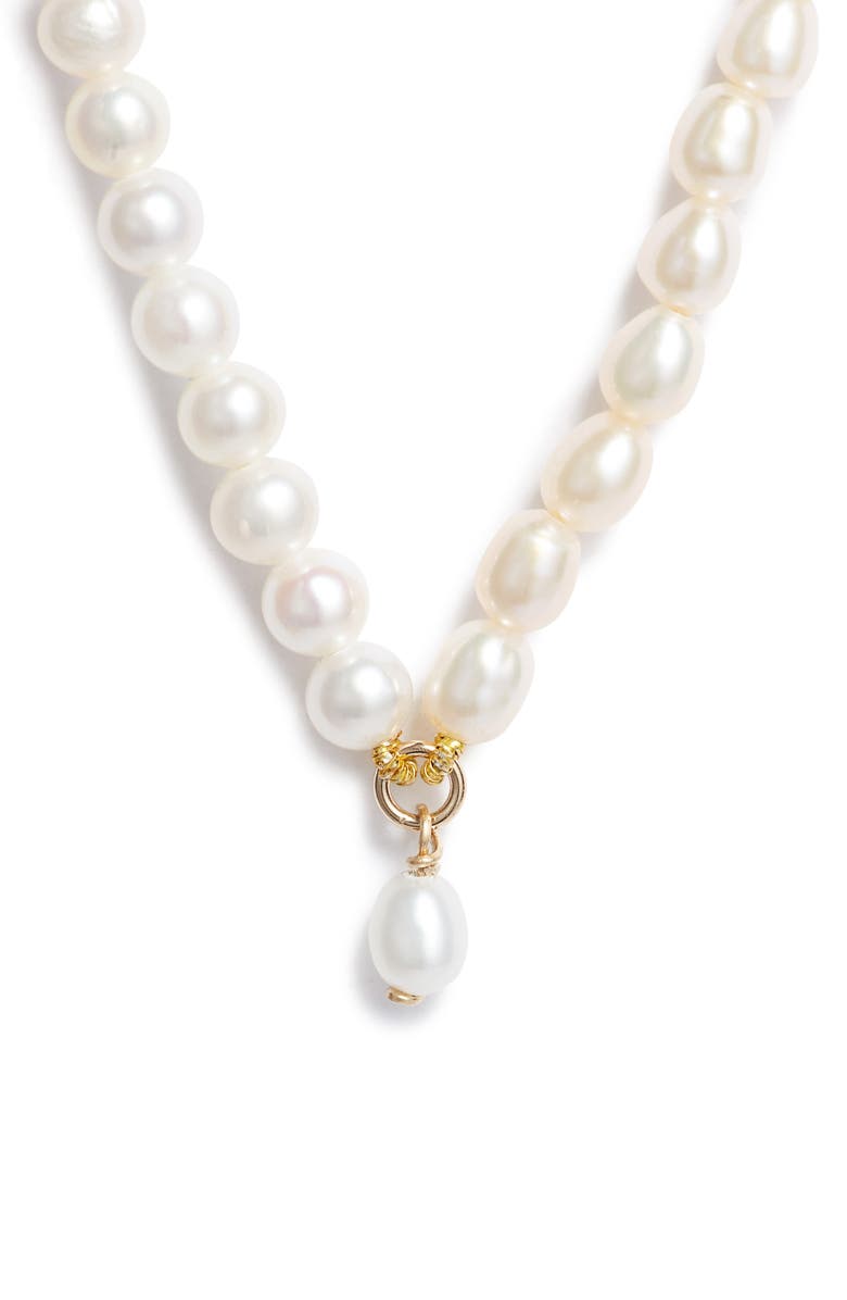 Poppy Finch Contrast Cultured Pearl & Keshi Pearl Necklace, Main, color, 