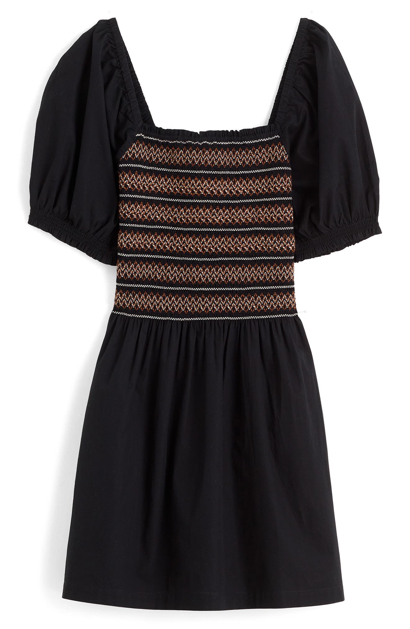 Madewell Smocked Puff Sleeve Minidress