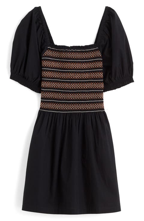 Smocked Puff Sleeve Minidress