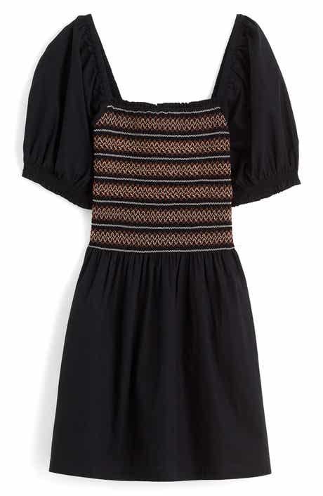 Madewell Smocked Puff Sleeve Minidress