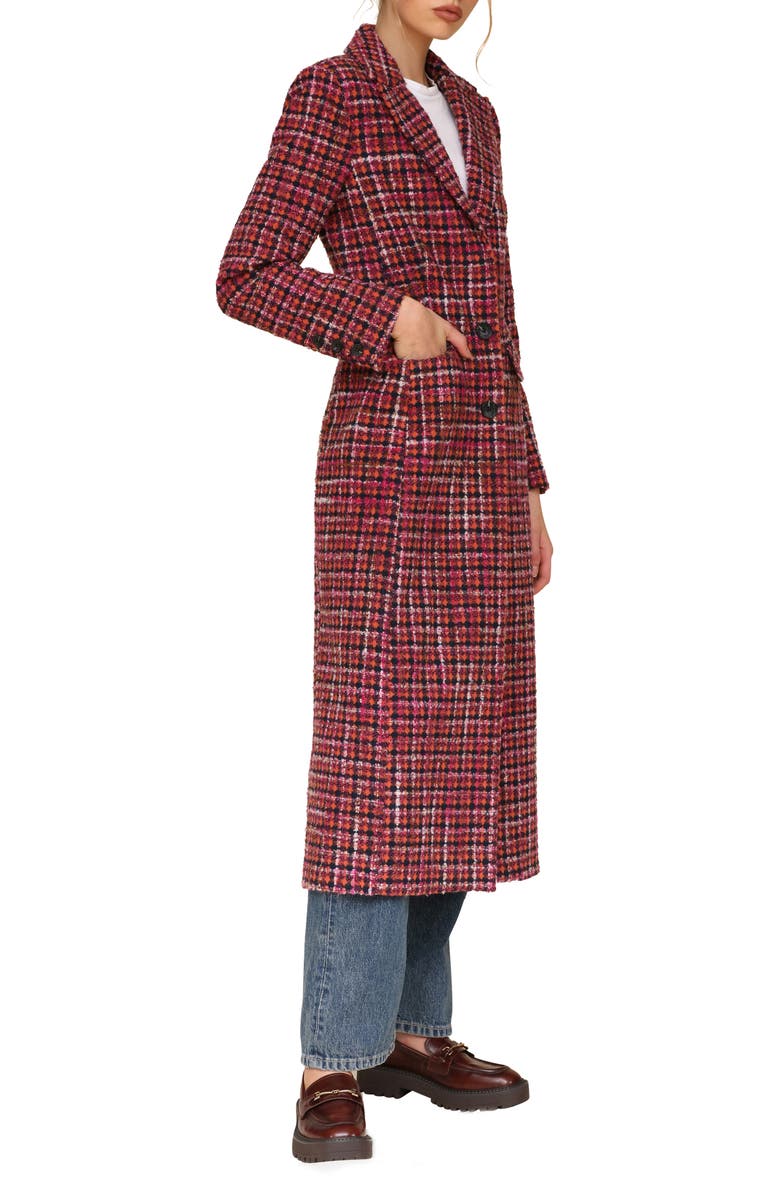 Avec Les Filles Single Breasted Tweed Maxi Coat, Alternate, color, 