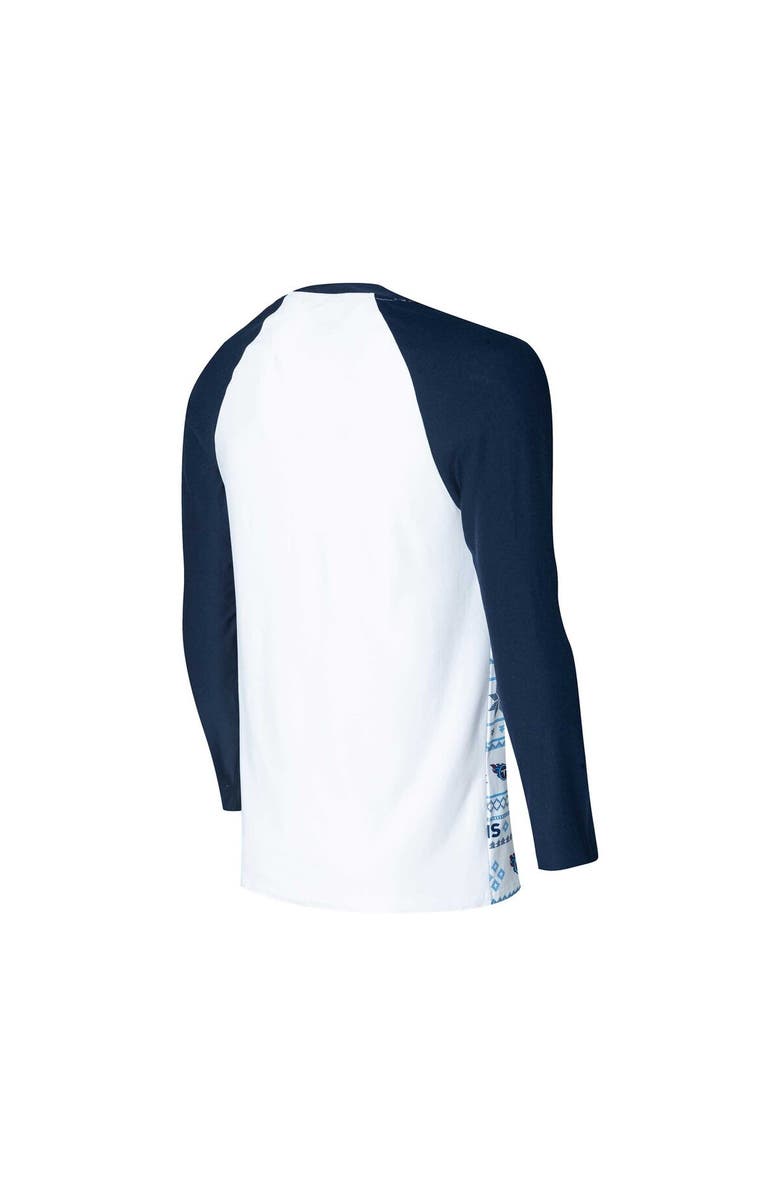 CONCEPTS SPORT Men's Concepts Sport White/Navy Tennessee Titans Tinsel Raglan Long Sleeve T-Shirt & Pants Sleep Set, Alternate, color, White