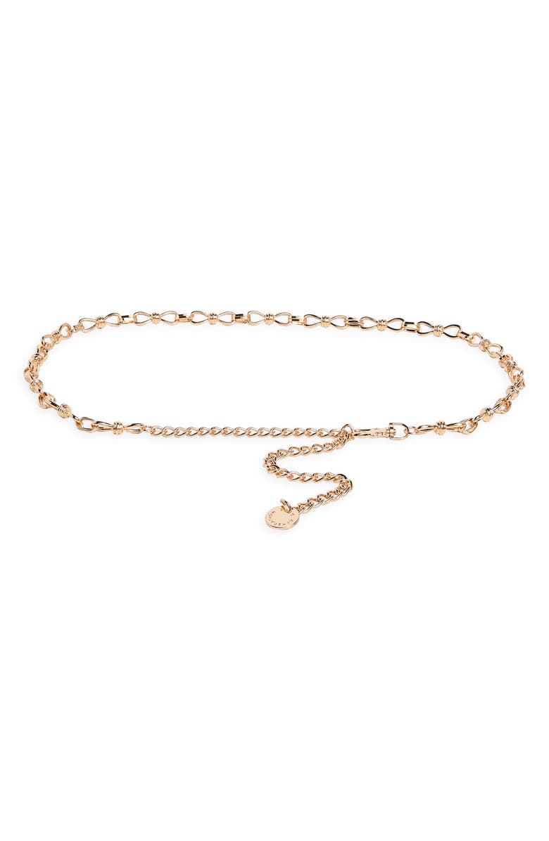 BCBG Knots Chain Link Belt, Main, color, Gold