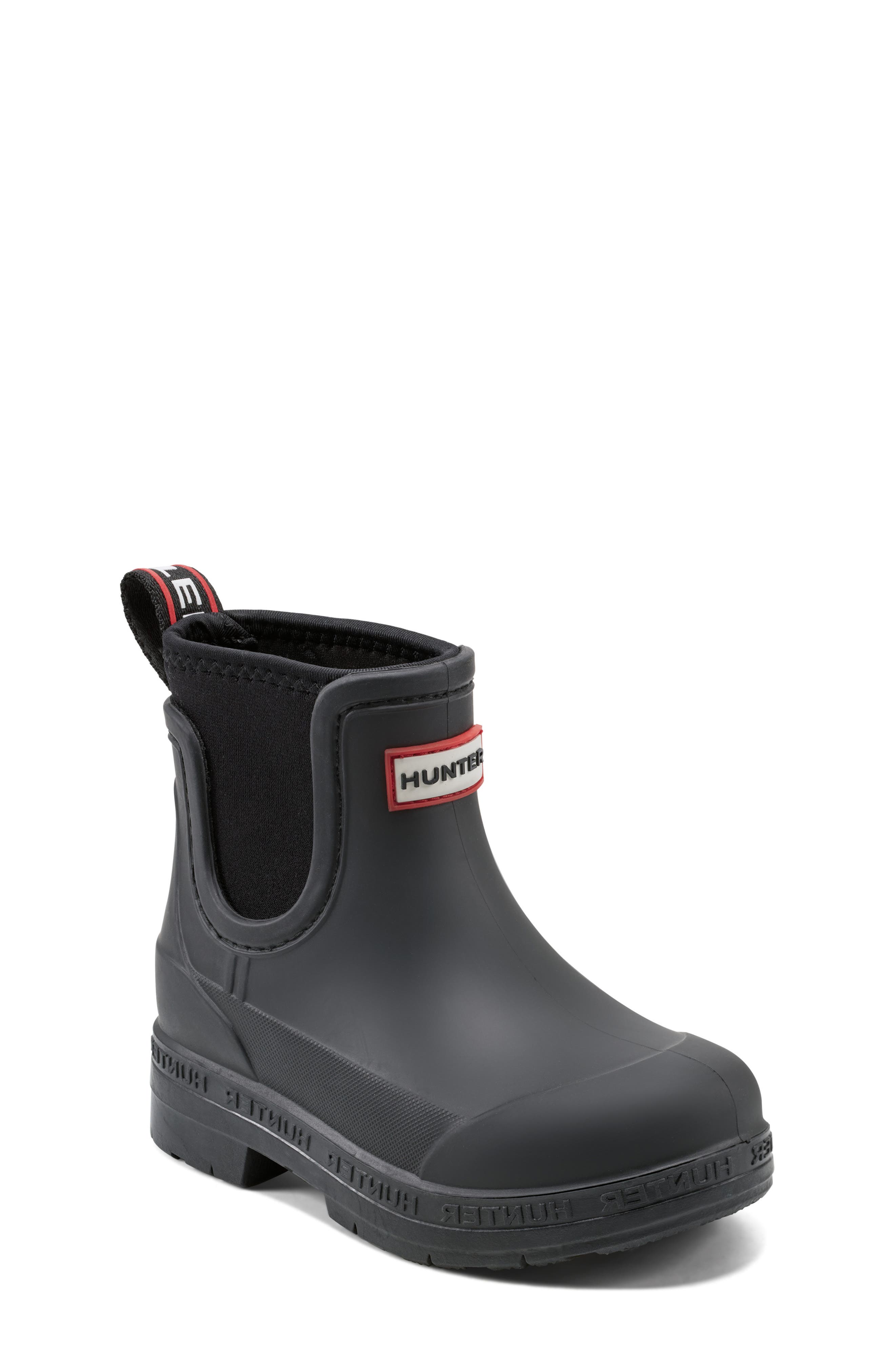 Kids' Lass Waterproof Chelsea Boot, Main, color, BLACK/ BLACK/ RED MULTI