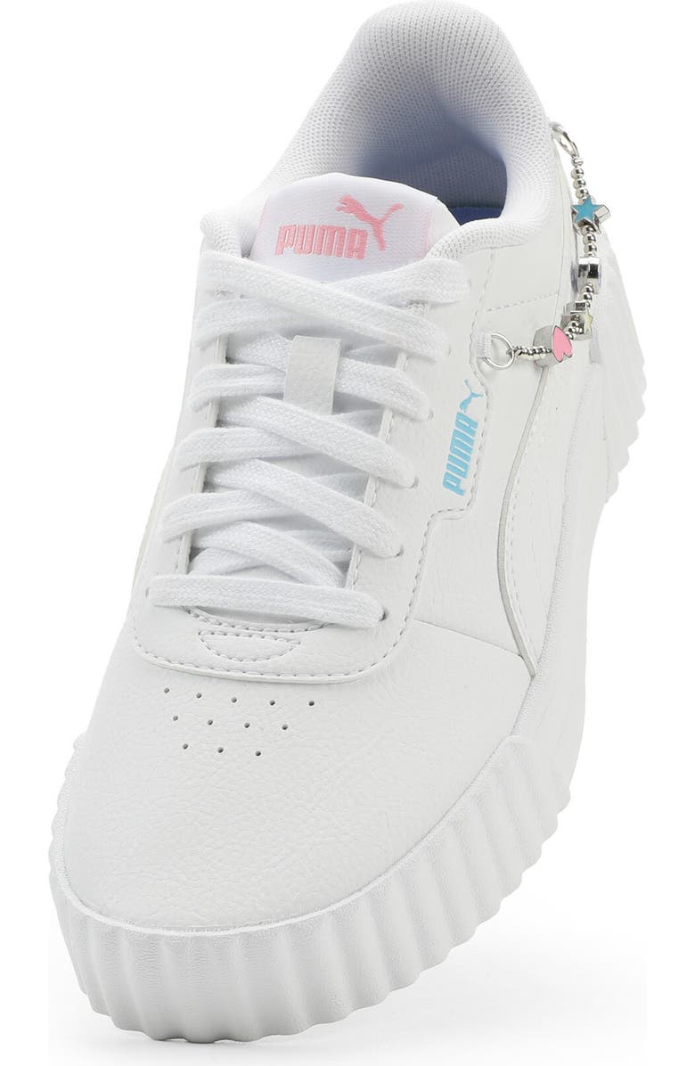 PUMA Kids' Carina 3.0 Neutral Cheetah Jr. Low Top Sneaker, Alternate, color, Puma White/ Blue/ Apple