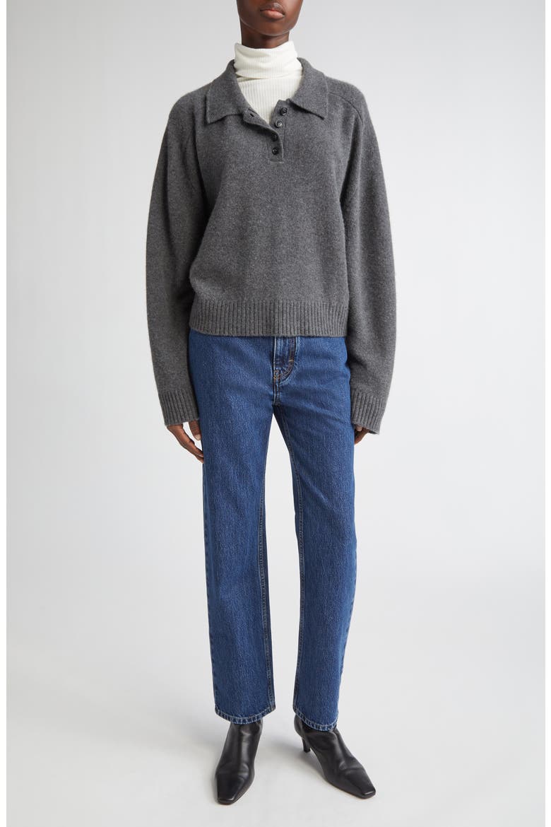Homere Cashmere Polo Sweater, Alternate, color, ANTHRACITE MELANGE