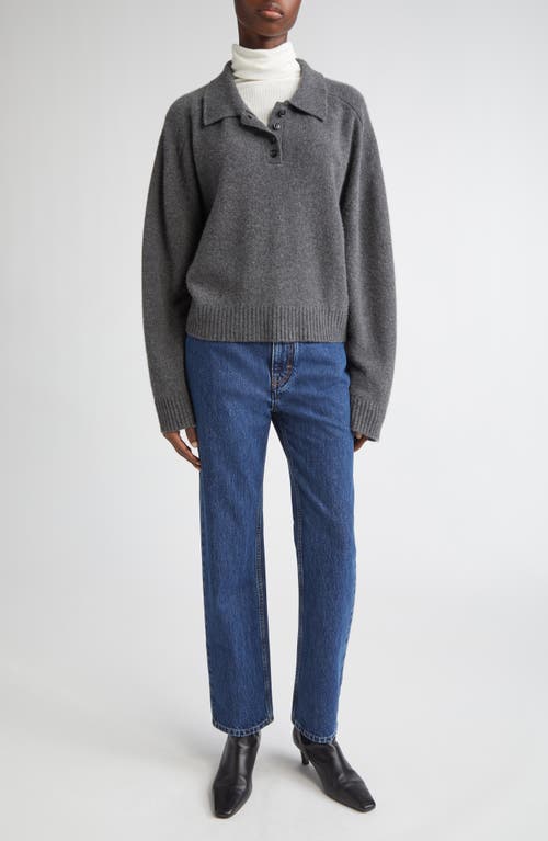 Loulou De Saison Homere Lds Polo-neck Ribbed Sweater In Gray