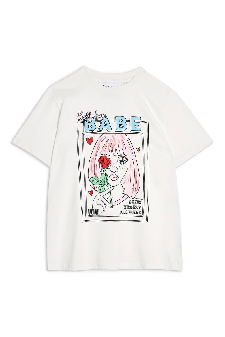 By Tee & Cake Magazine Girl Tee, Alternate, color, CREAM MULTI