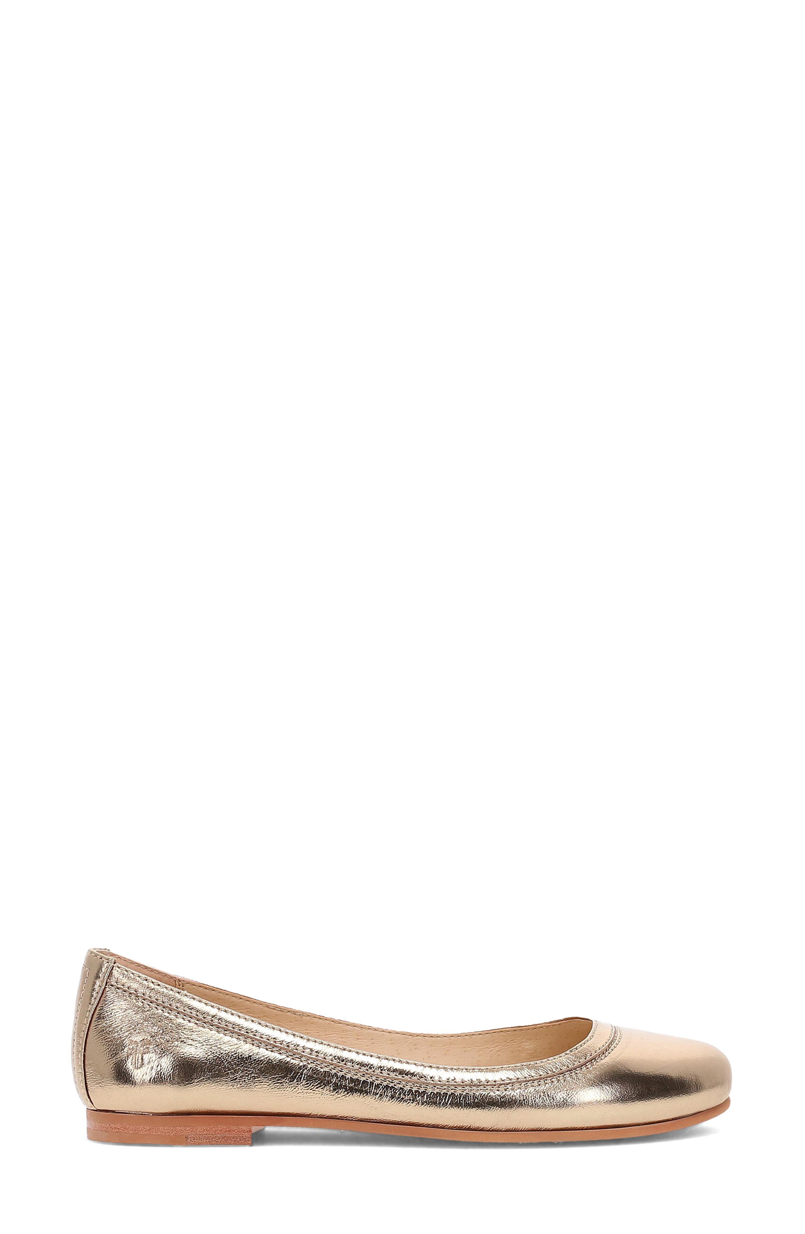 Frye Carson Ballet Flat, Alternate, color, Dark Gold