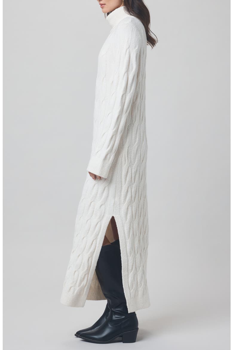 x @cellajaneblog Cable Knit Sweater Dress, Alternate, color, SNOW