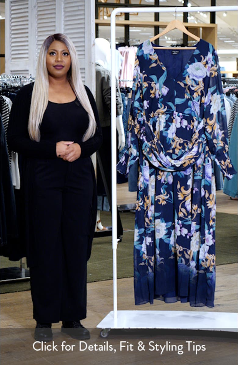 Selena Floral Long Sleeve Chiffon Maxi Dress, sales video thumbnail