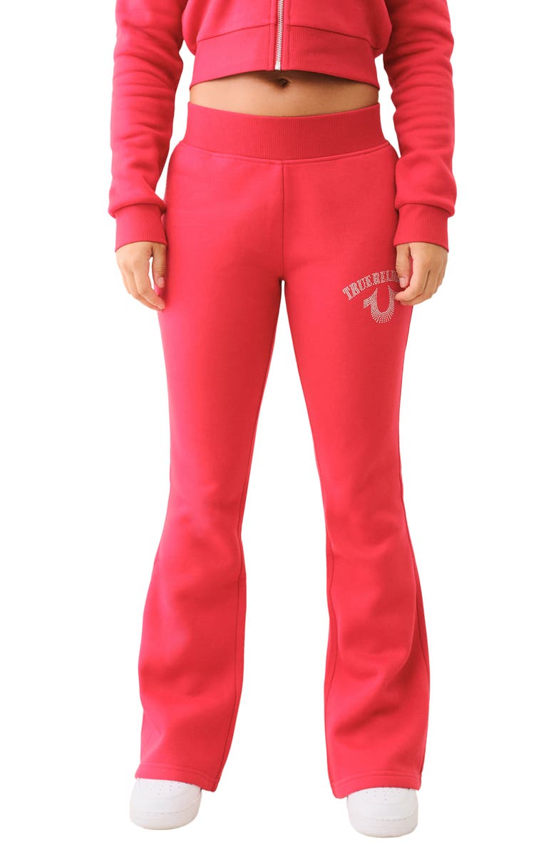 True Religion Embellished Bootcut Sweatpants, Main, color, Apple Red