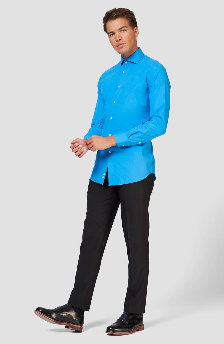 OppoSuits Blue Steel Button-Up Shirt, Alternate, color, Blue